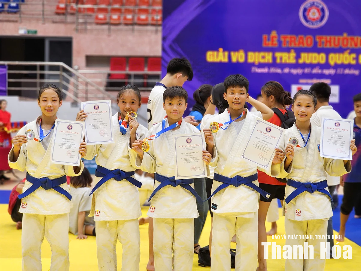 Thanh Hoá xếp nhất toàn đoàn lứa tuổi từ 10-15 tại Giải vô địch trẻ Judo quốc gia năm 2026