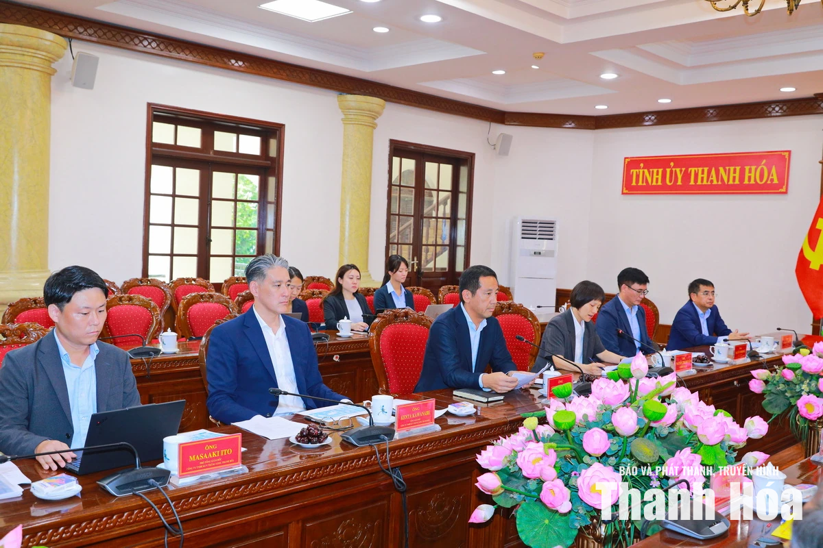 Bí thư Tỉnh ủy Lê Đức Thái tiếp và làm việc với Đoàn công tác của Tập đoàn Sumitomo Corporation