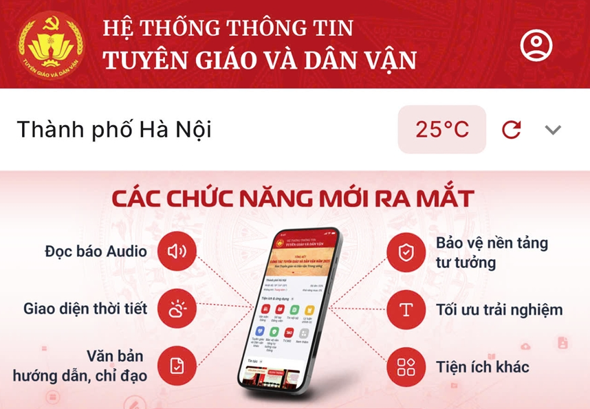 Ứng dụng Tuyên giáo và Dân vận - Kênh thông tin chính thống của Đảng trên không gian số