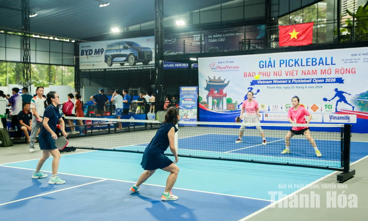 Sôi nổi Giải Pickleball Báo Phụ nữ Việt Nam mở rộng tại Thanh Hóa