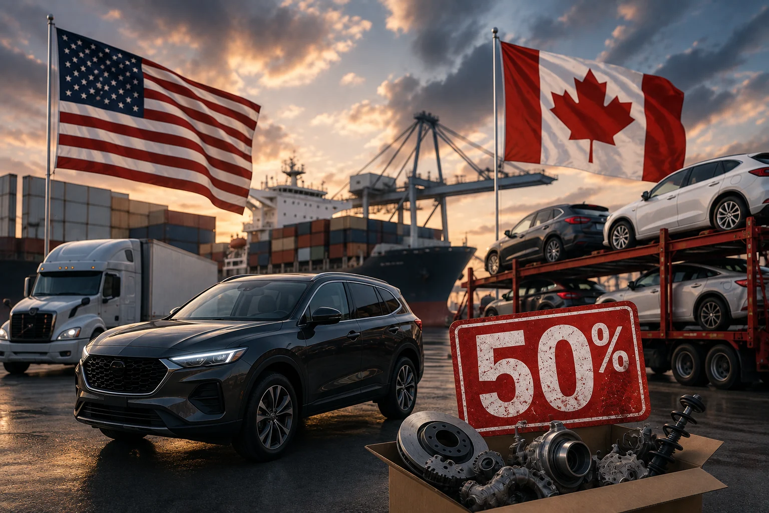 Mỹ tuyên bố tăng thuế ô tô, thép Canada lên 50% 