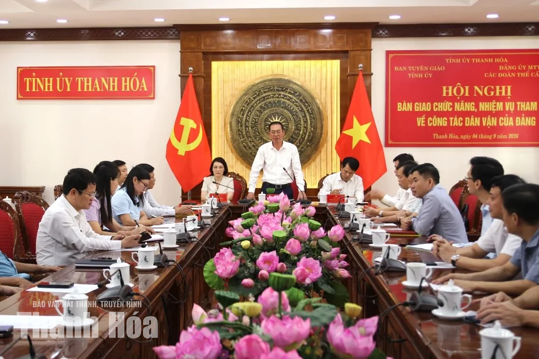 Bàn giao chức năng, nhiệm vụ tham mưu về công tác dân vận