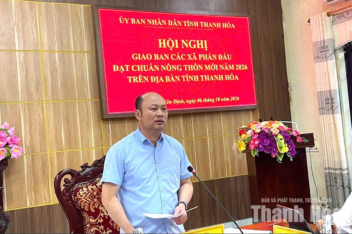 Giao ban các xã phấn đấu đạt chuẩn nông thôn mới năm 2026