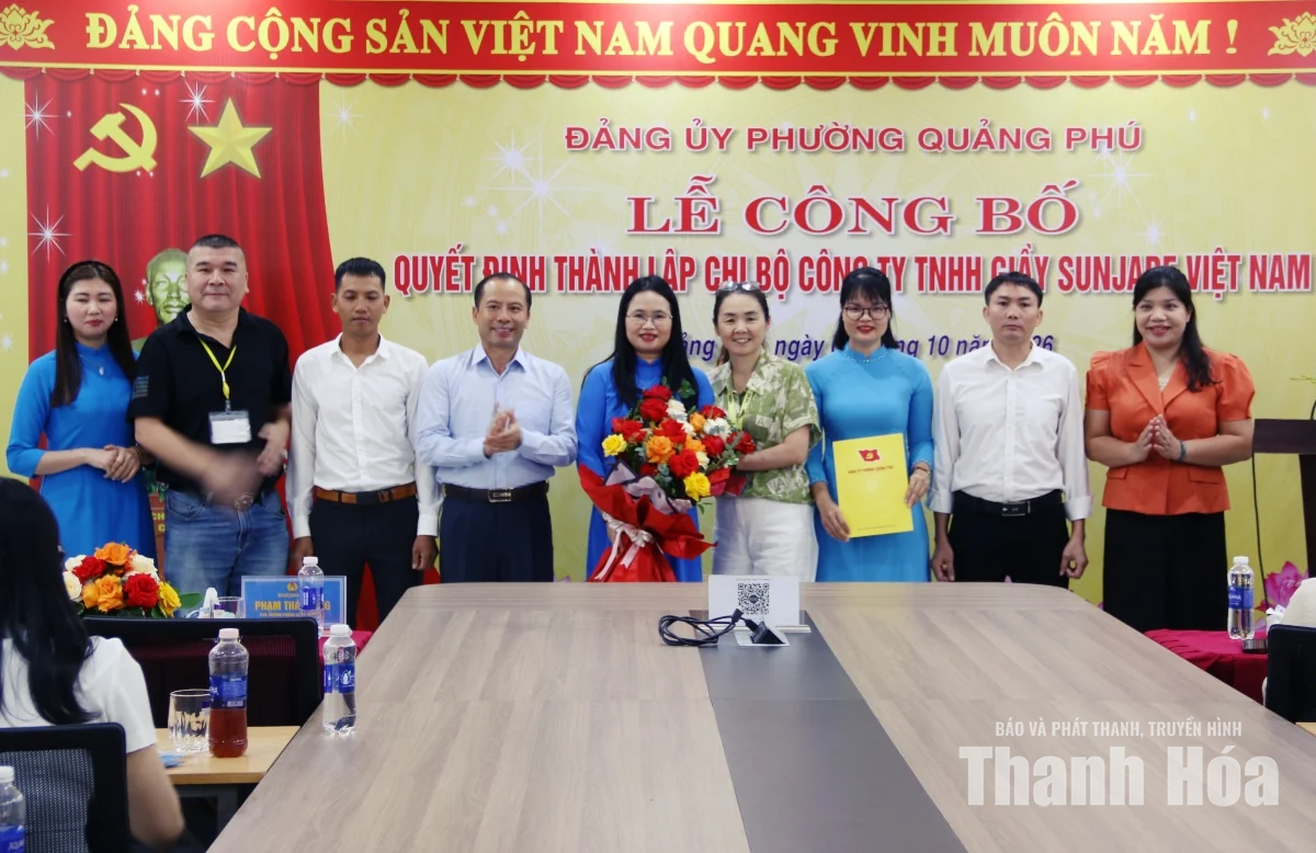 Thành lập Chi bộ Công ty TNHH Giầy Sunjade Việt Nam