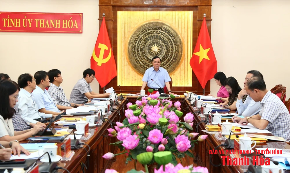 Phó Bí thư Thường trực Tỉnh ủy Lại Thế Nguyên chủ trì hội nghị cho ý kiến về công tác chuẩn bị Đại hội Đảng bộ 11 xã