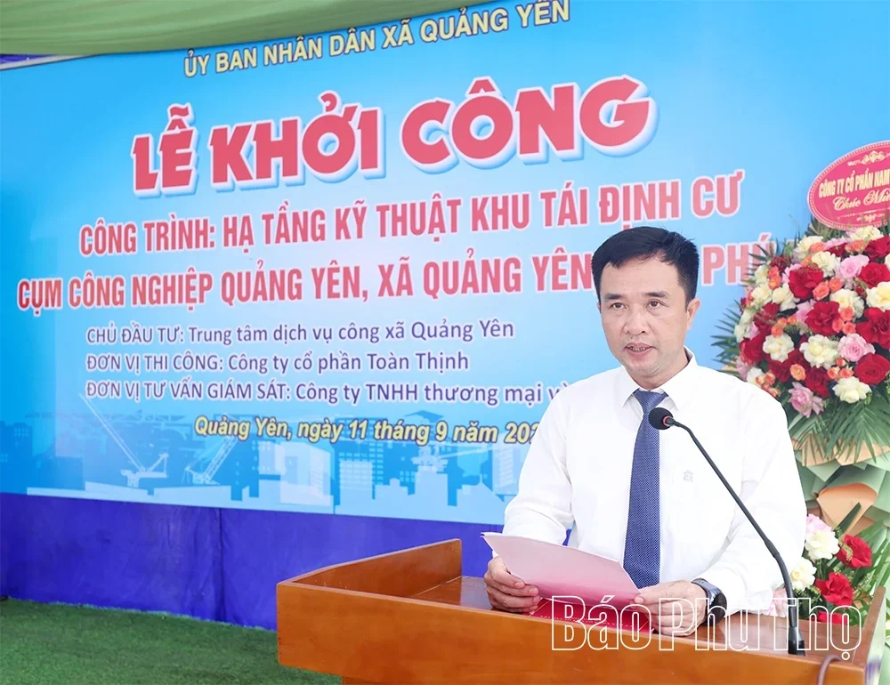 Groundbreaking for Technical Infrastructure Project of Quang Yen Industrial Cluster Resettlement Area