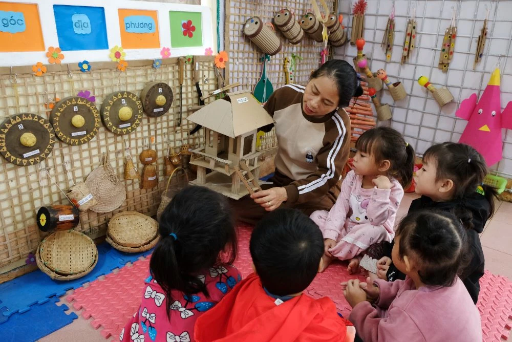 Không gian văn hóa độc đáo ở ngôi trường mầm non vùng cao