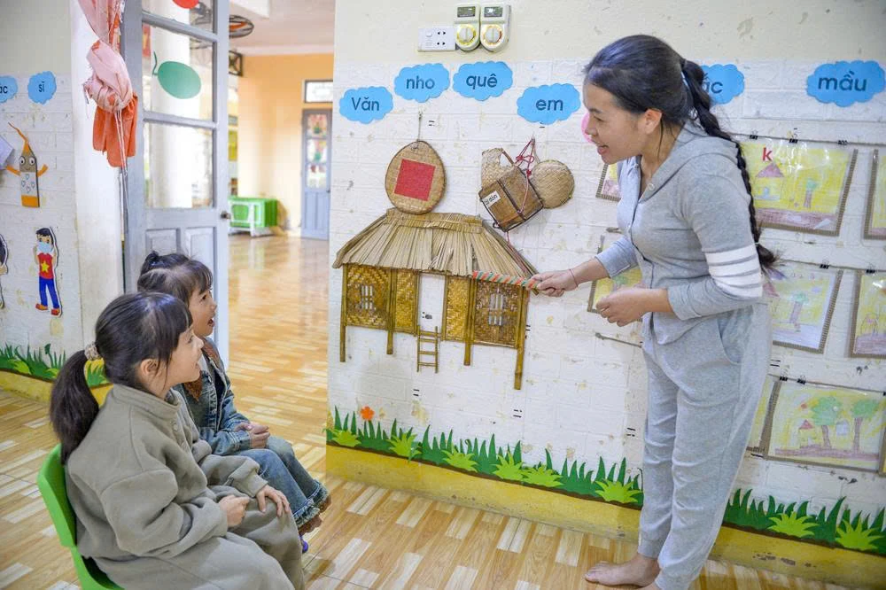Không gian văn hóa độc đáo ở ngôi trường mầm non vùng cao