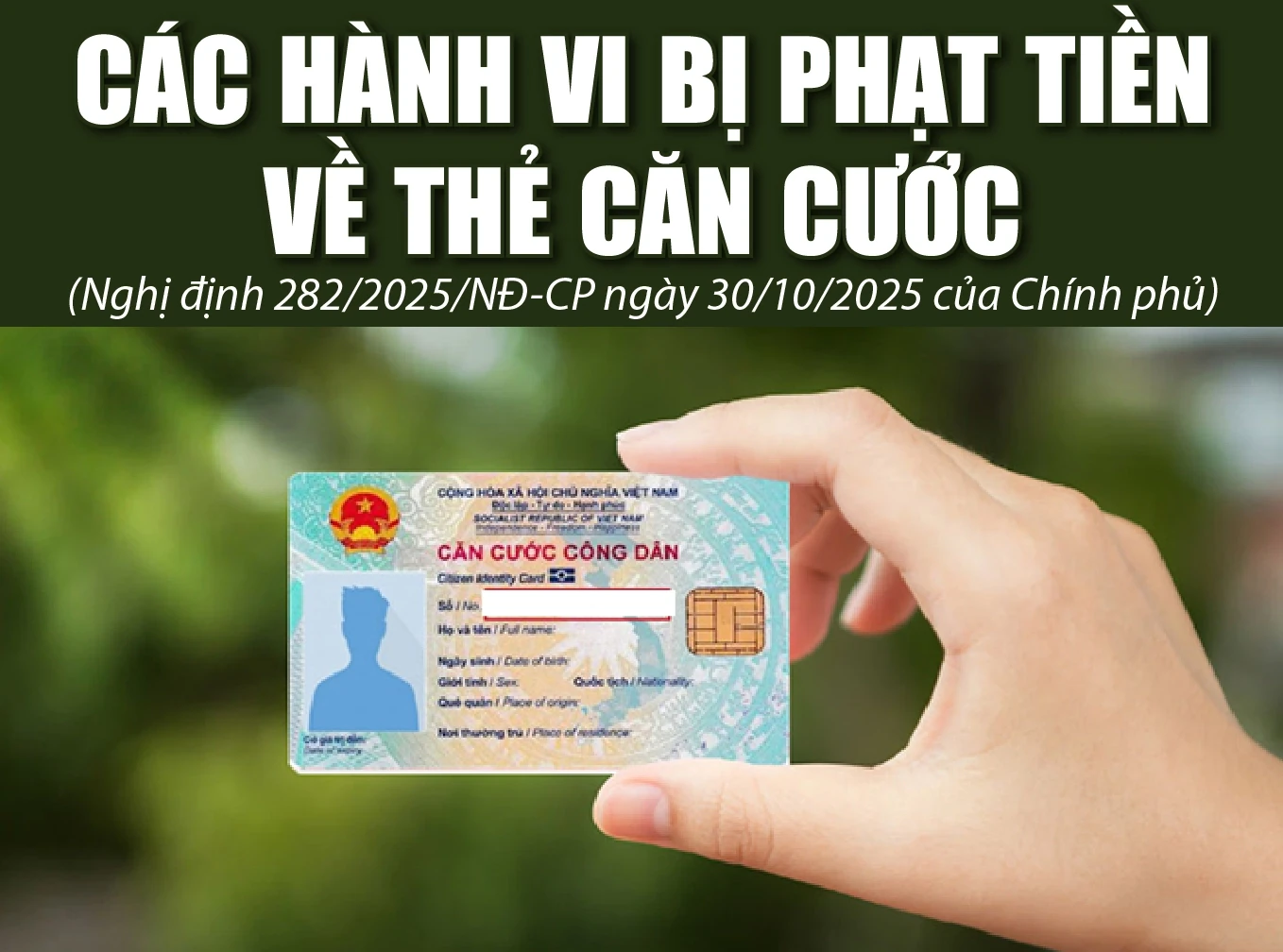 Các hành vi bị phạt tiền về thẻ căn cước