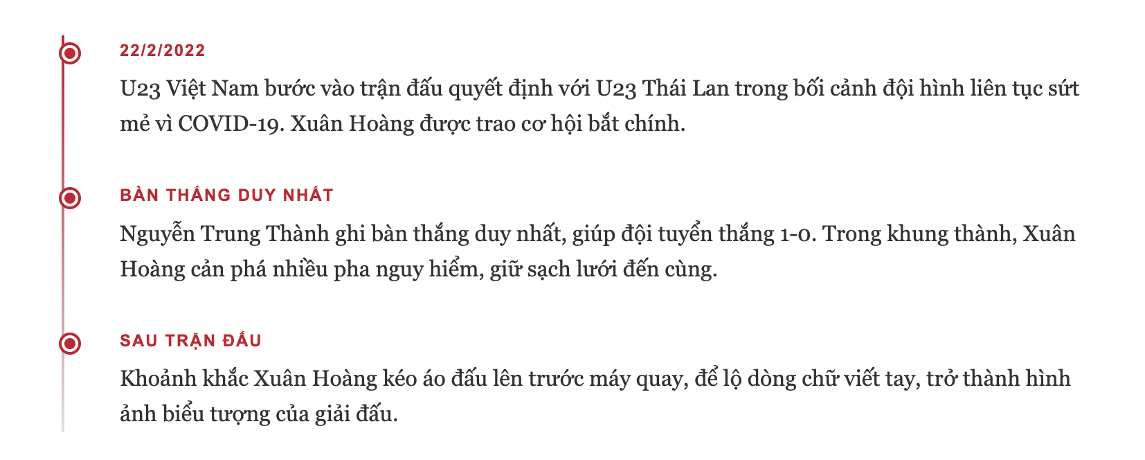 Dòng chữ viết vội của Xuân Hoàng và hành trình không thể quên cùng U23 Việt Nam