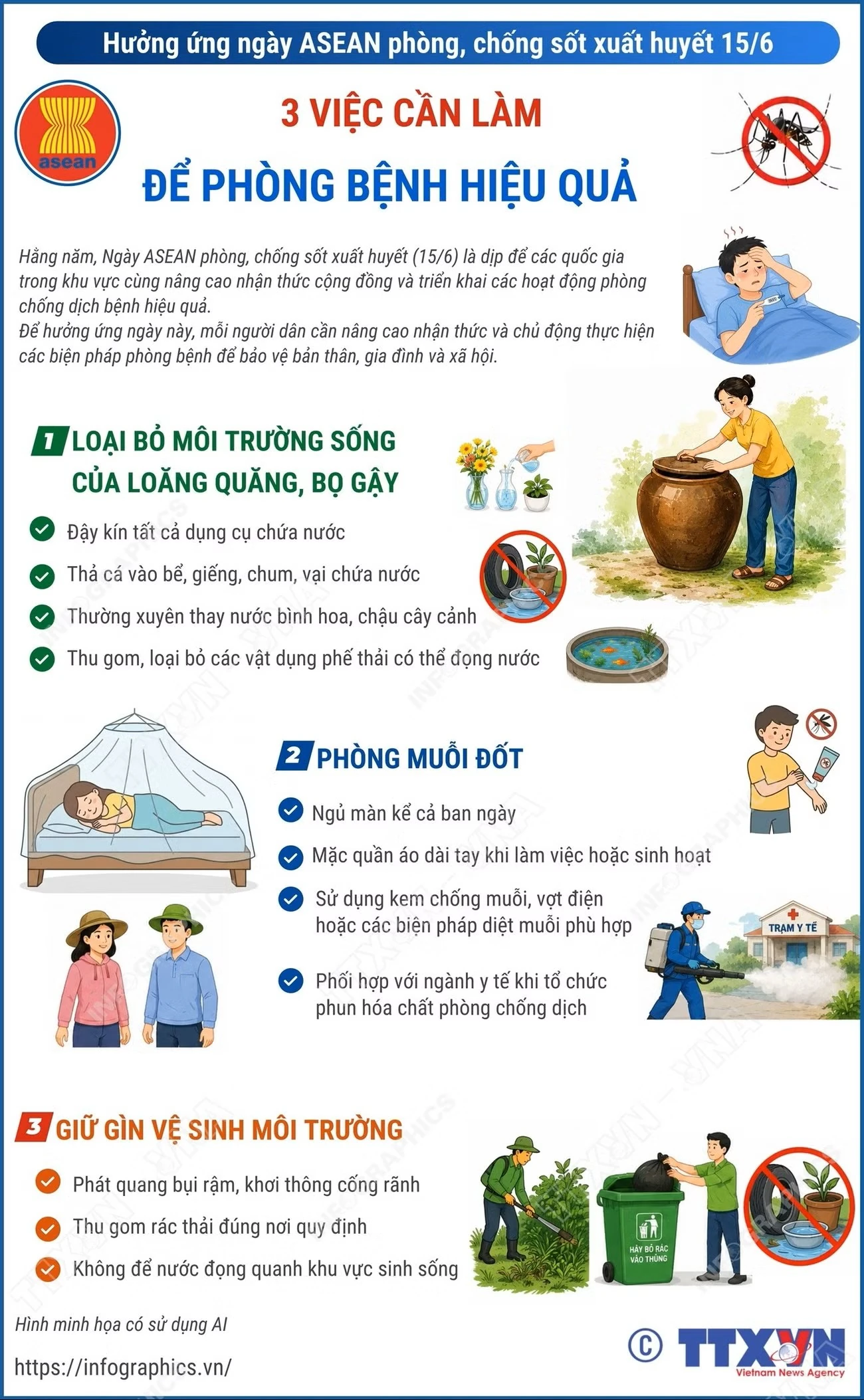Ngày ASEAN phòng, chống sốt xuất huyết: 3 việc cần làm để phòng bệnh hiệu quả