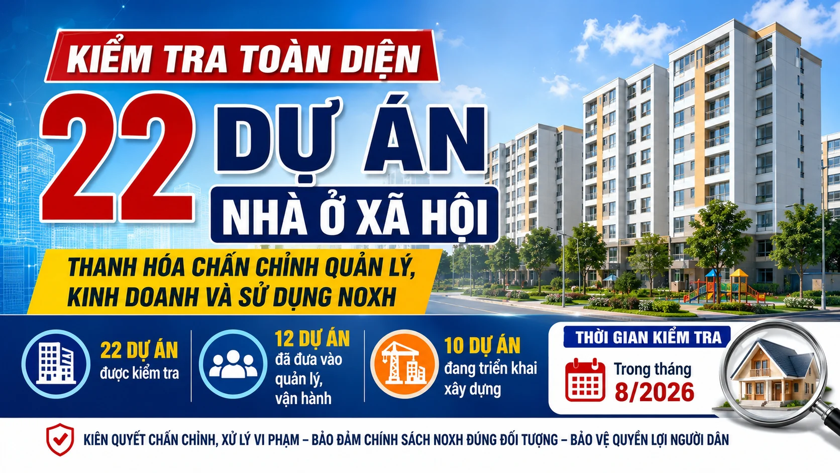 Thanh Hóa kiểm tra toàn diện 22 dự án nhà ở xã hội