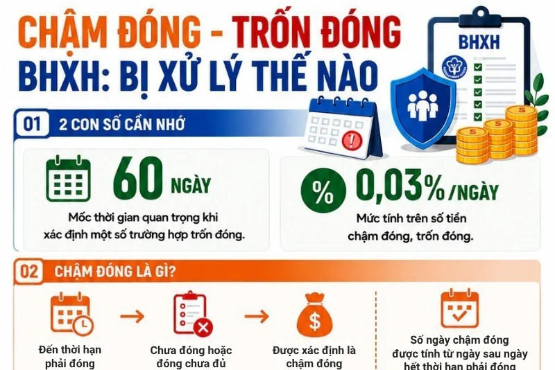 Chậm đóng, trốn đóng BHXH bị xử lý thế nào?