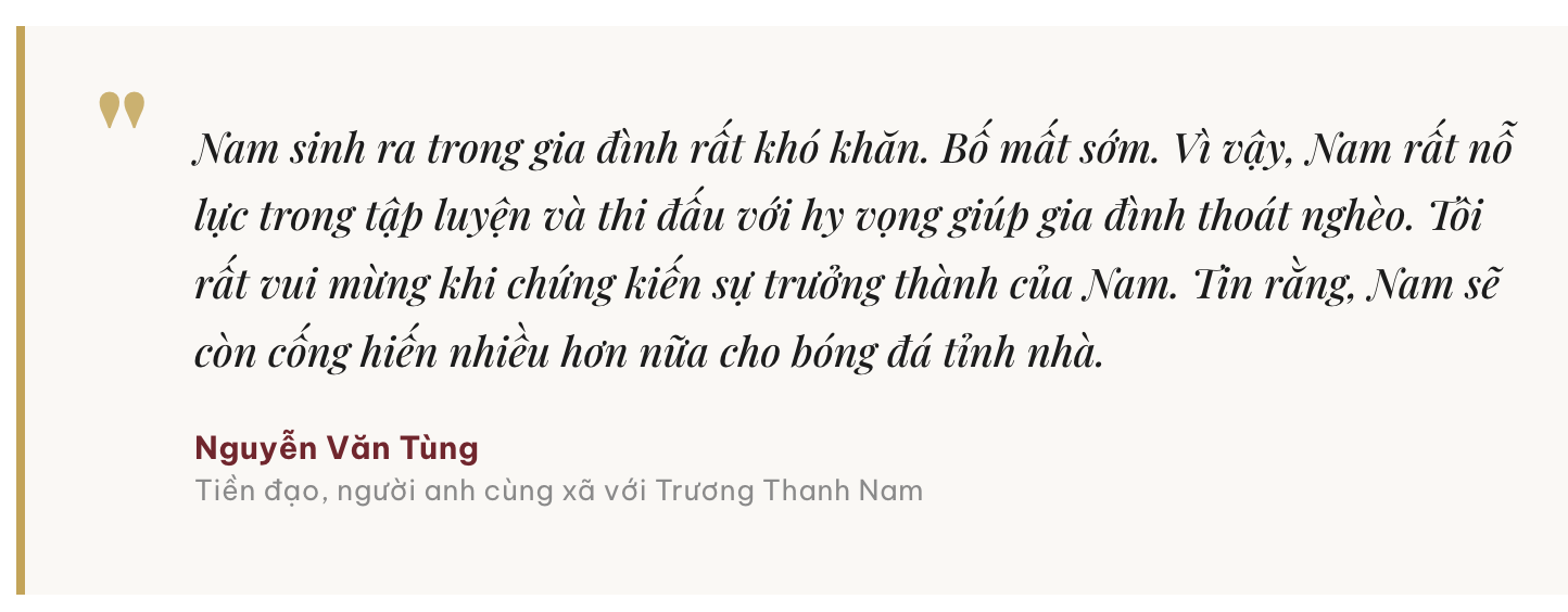 Hậu vệ trẻ Trương Thanh Nam và ký ức về những danh hiệu