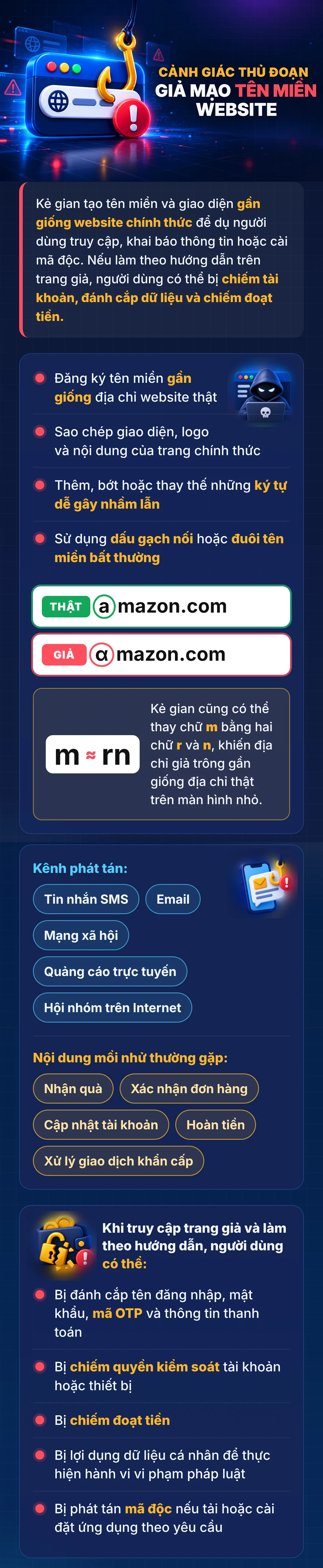 Cảnh giác thủ đoạn giả mạo tên miền website