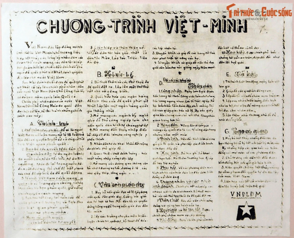 Ngày này năm xưa (25/10): Công bố “Chương trình Việt Minh”; Khai mạc Đại hội Đoàn toàn quốc lần thứ II