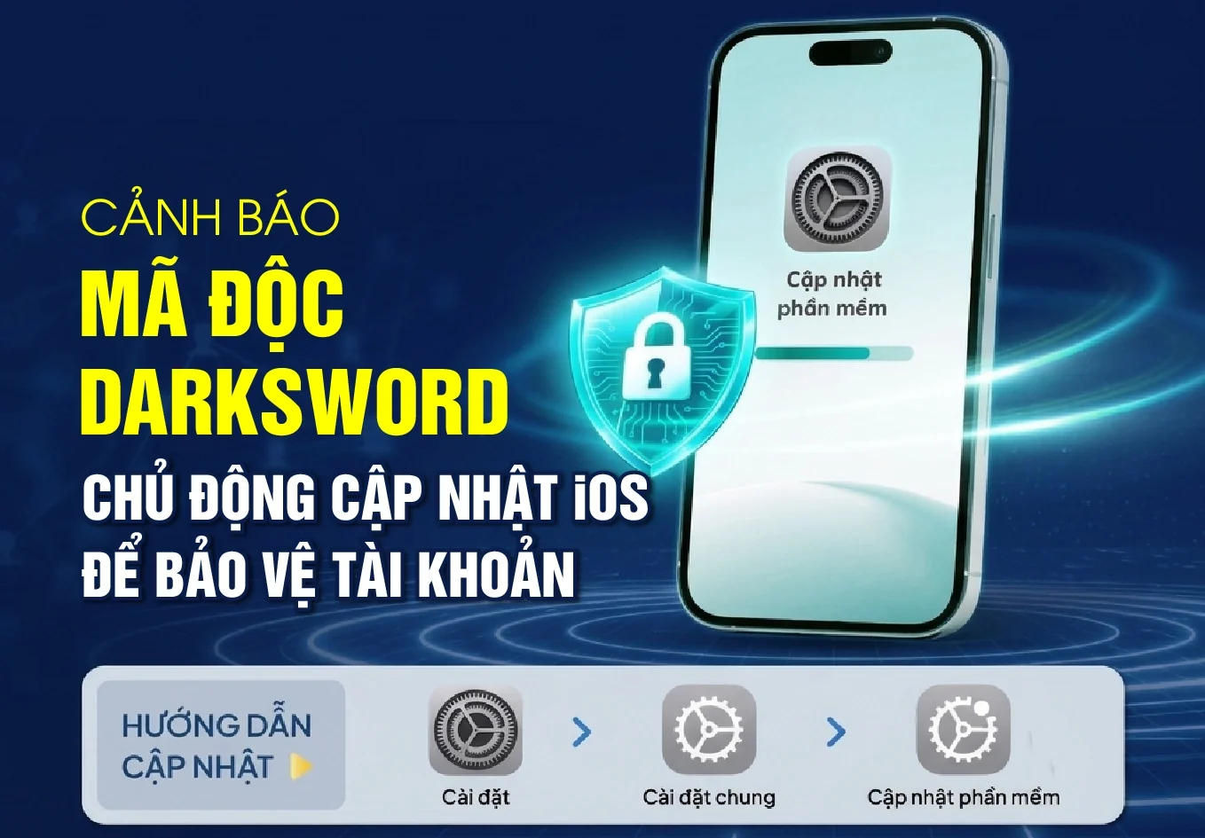 Cảnh báo mã độc DarkSword, chủ động cập nhật iOS để bảo vệ tài khoản