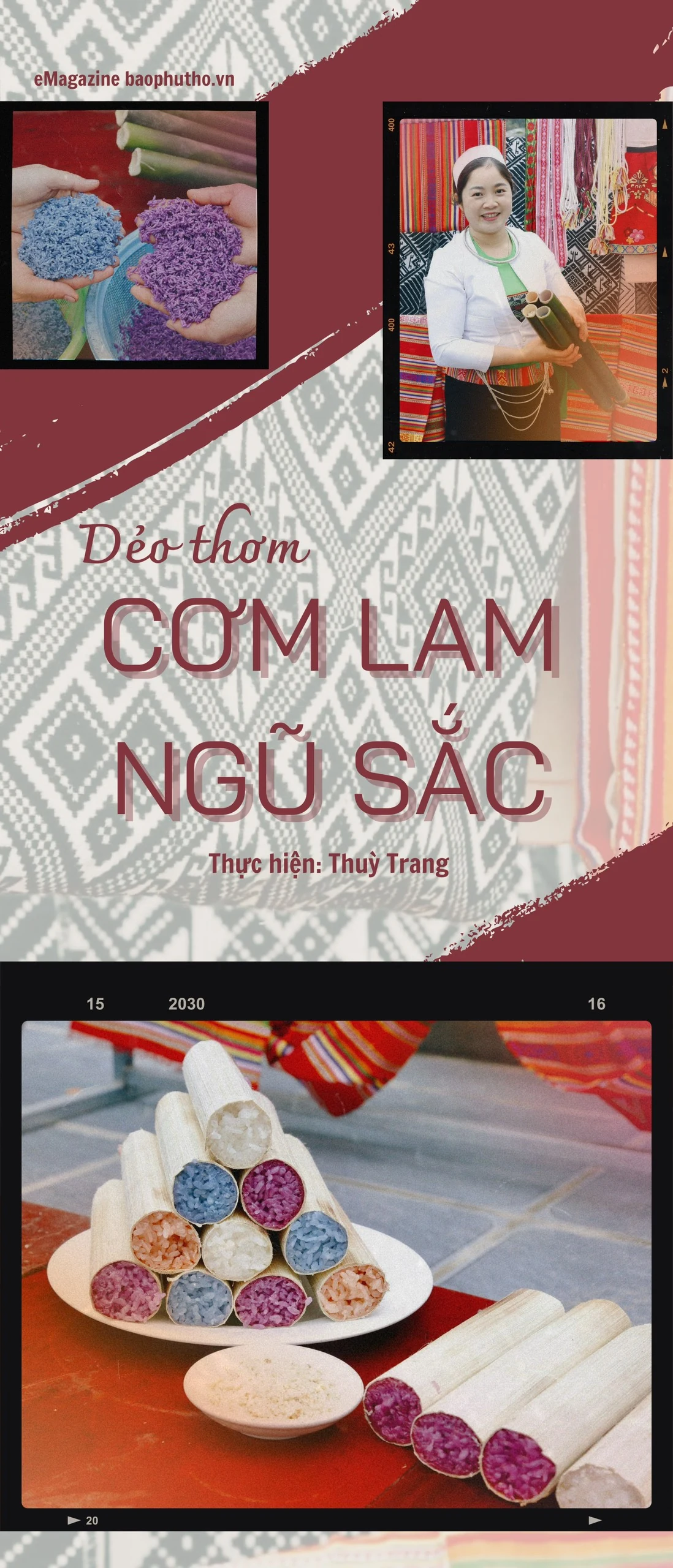 Dẻo thơm cơm lam ngũ sắc