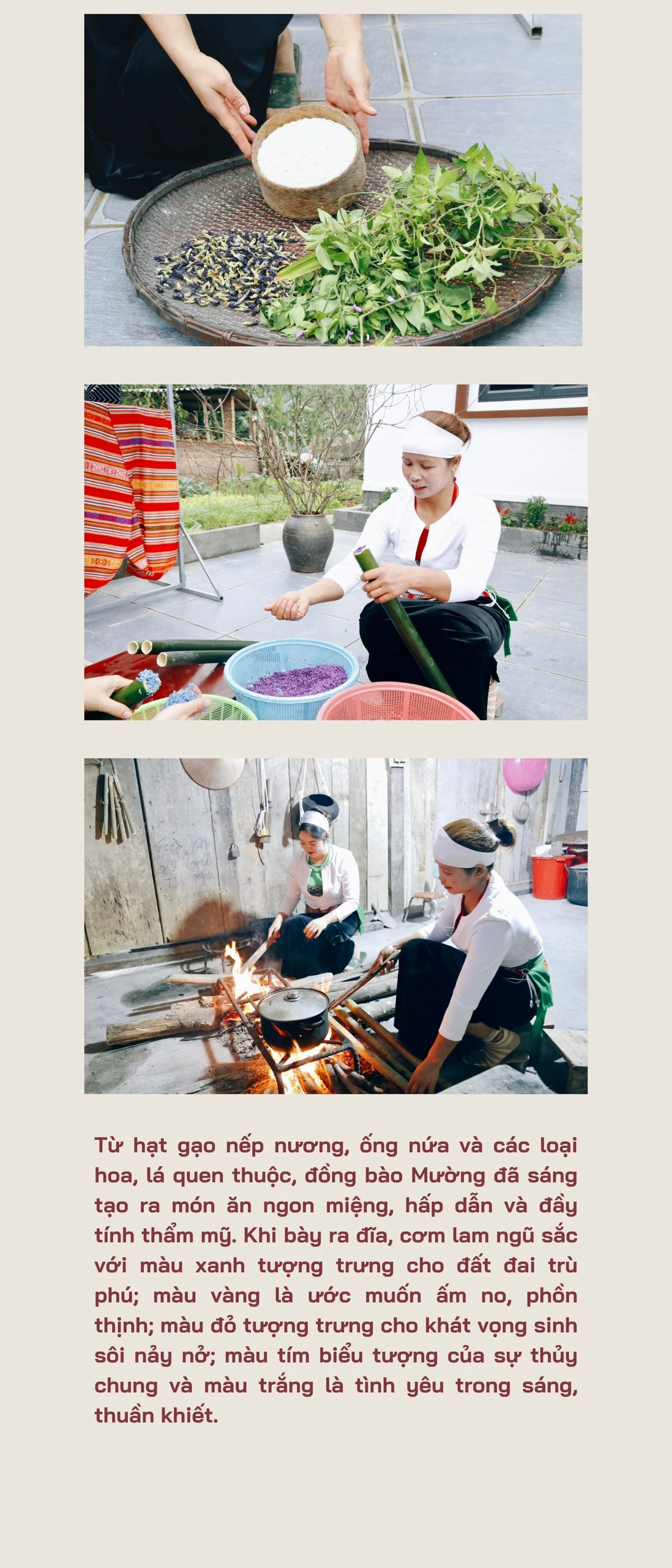 Dẻo thơm cơm lam ngũ sắc