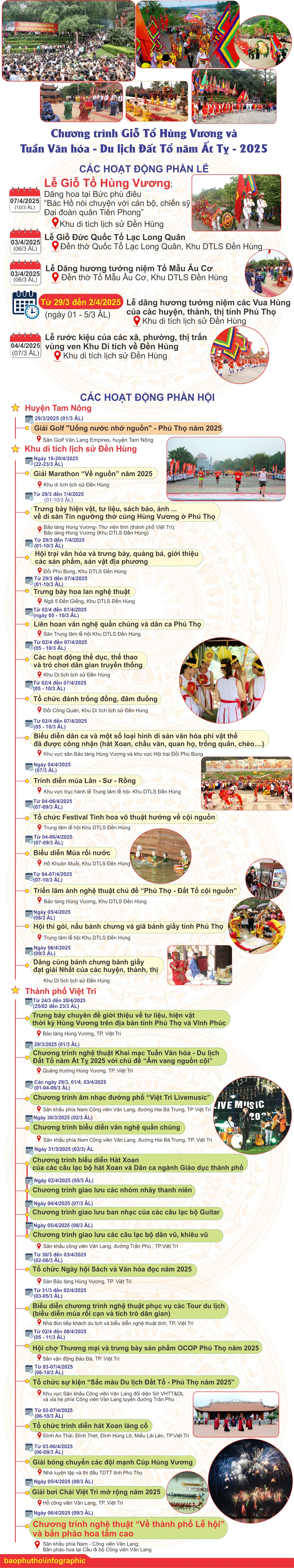 Chương trình Giỗ Tổ Hùng Vương và Tuần Văn hóa - Du lịch Đất Tổ năm Ất Tỵ - 2025