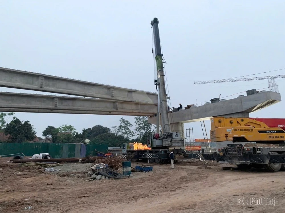 Đảm bảo tiến độ xây dựng cầu Phong Châu mới an toàn trước mùa mưa lũ