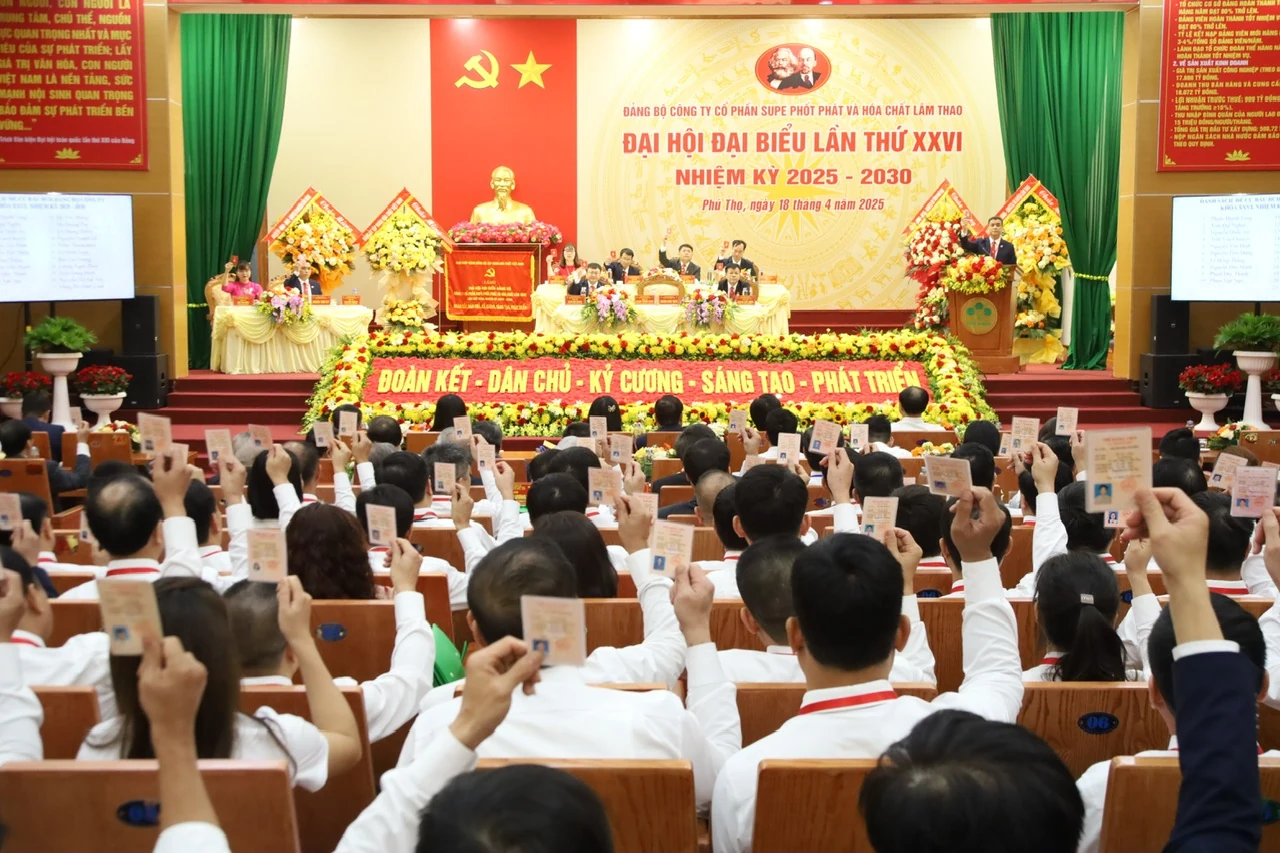 Đại hội đại biểu Đảng bộ Công ty CP Supe Phốt phát và Hóa chất Lâm Thao lần thứ XXVI