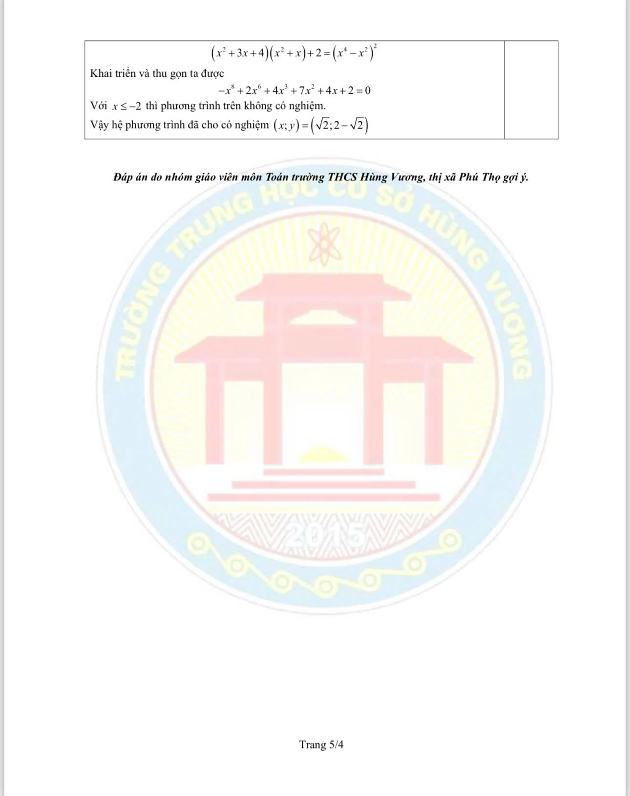 Gợi ý đáp án môn Toán vào lớp 10 THPT