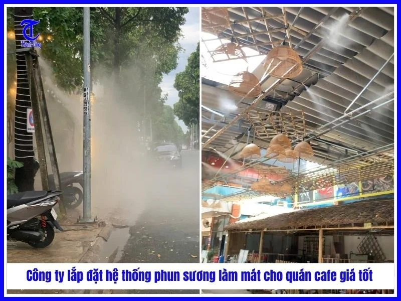 Lắp đặt phun sương quán cafe tại Hà Nội - Phun Sương TC