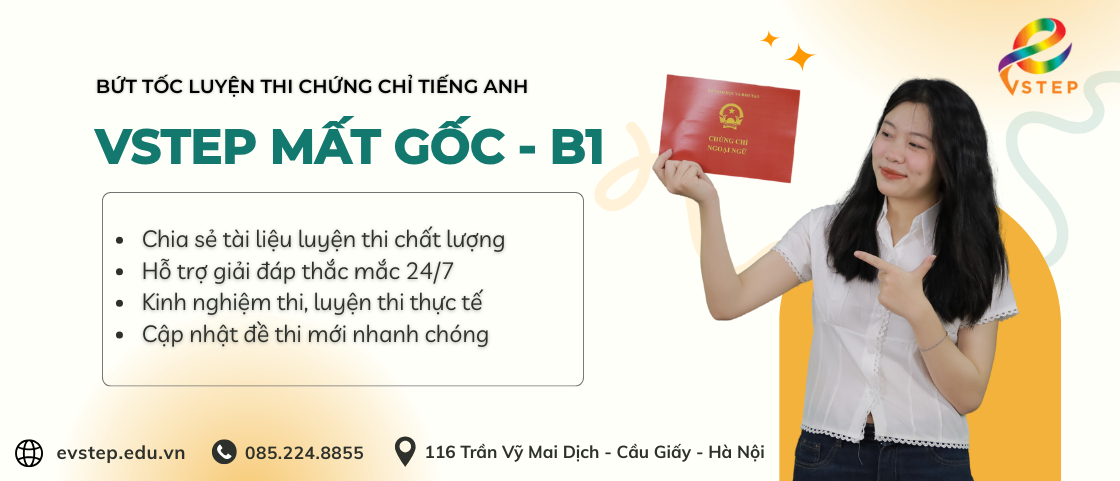 Chinh phục chứng chỉ tiếng Anh dễ dàng cùng eVSTEP