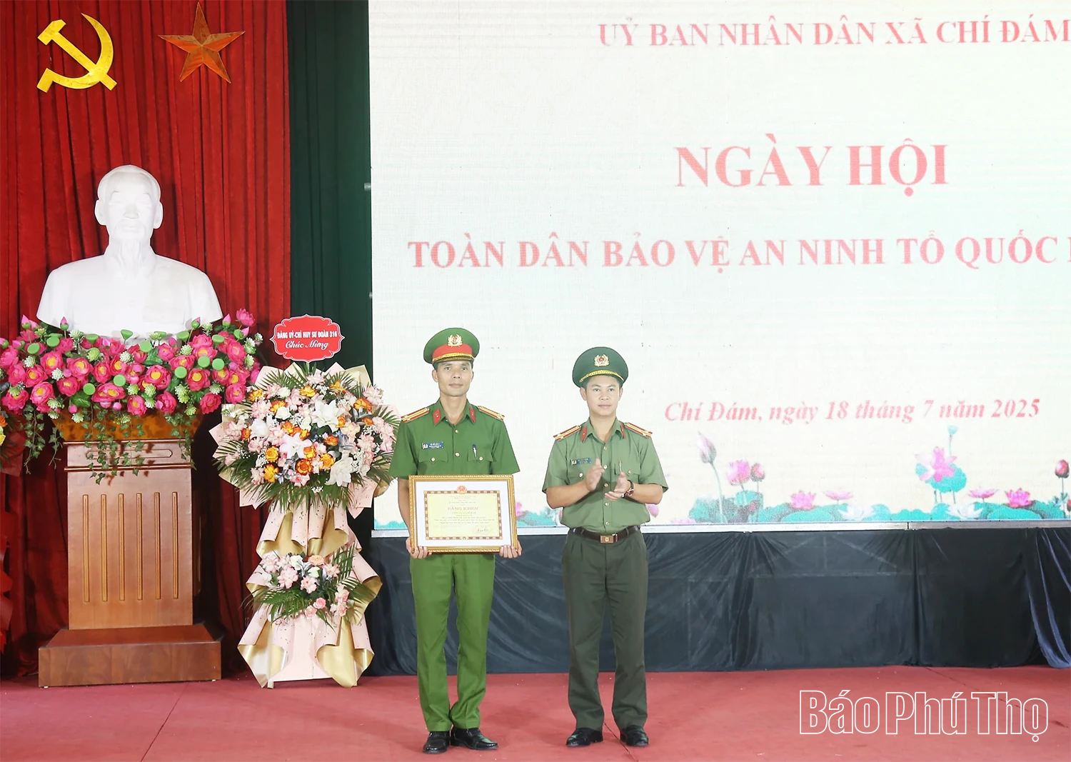 Xã Chí Đám tổ chức điểm “Ngày hội toàn dân bảo vệ an ninh Tổ quốc”