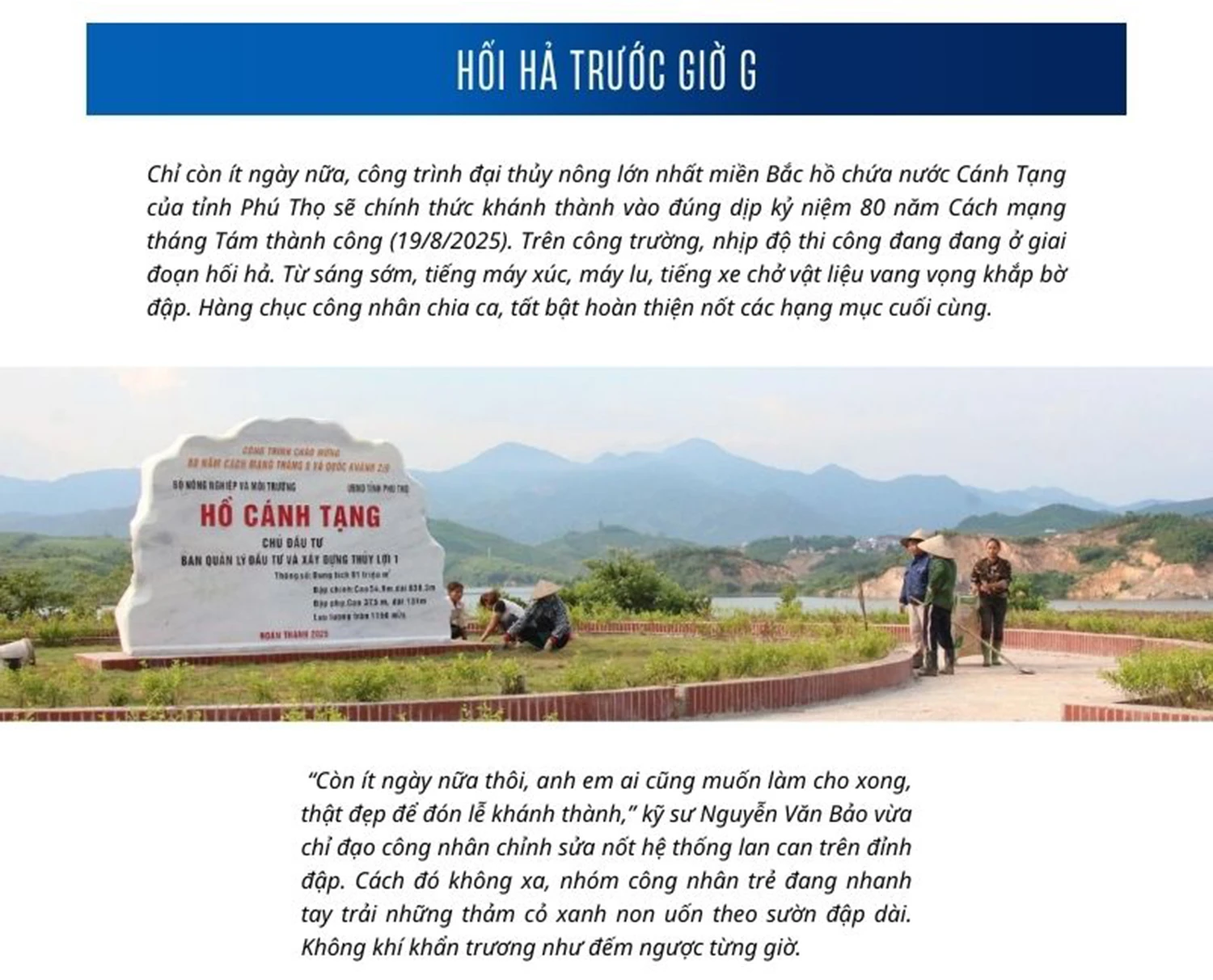 Công trình đại thủy nông lớn nhất miền Bắc