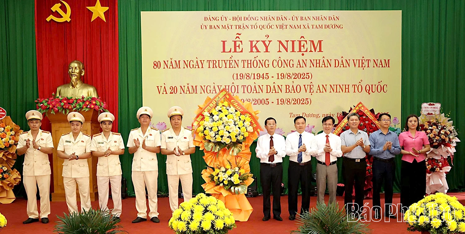 Xã Tam Dương: Tổ chức lễ Kỷ niệm 80 năm Ngày truyền thống Công an Nhân dân và 20 năm Ngày hội toàn dân bảo vệ an ninh Tổ Quốc