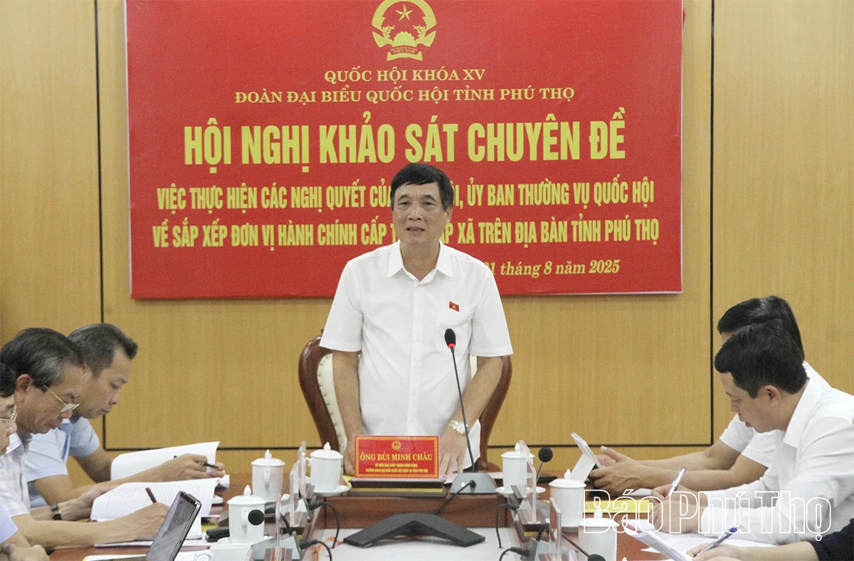 Đoàn ĐBQH tỉnh khảo sát việc thực hiện các nghị quyết về sắp xếp đơn vị hành chính tại xã Tam Đảo