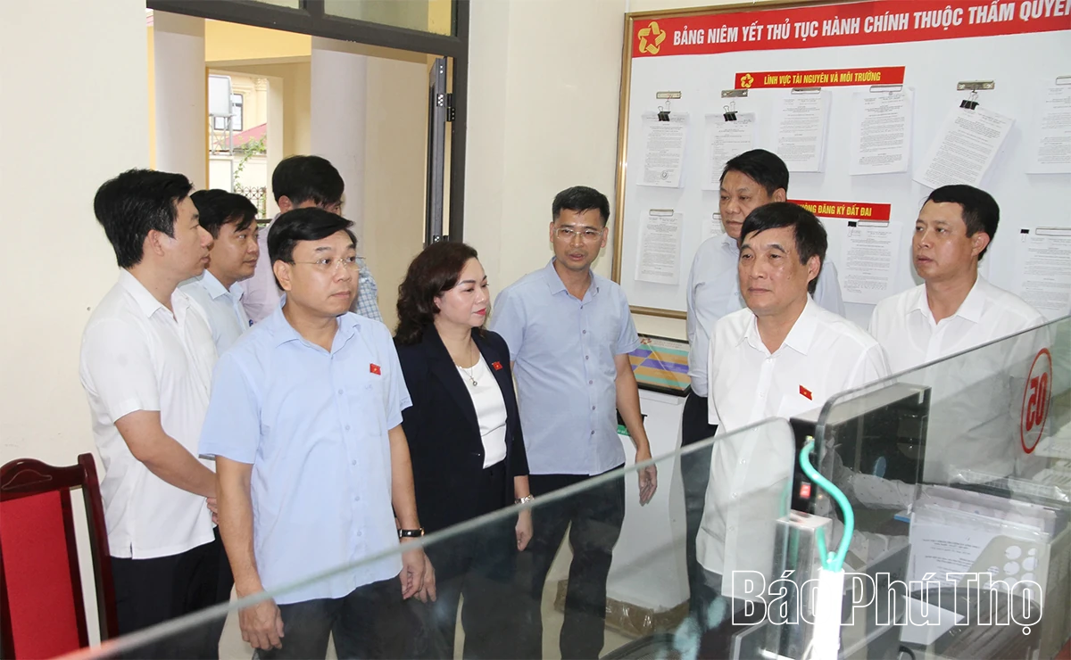 Đoàn ĐBQH tỉnh khảo sát việc thực hiện các nghị quyết về sắp xếp đơn vị hành chính tại xã Tam Đảo