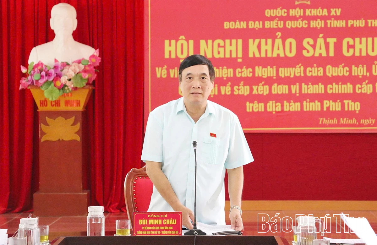 Đoàn ĐBQH tỉnh khảo sát việc thực hiện các nghị quyết về sắp xếp đơn vị hành chính tại xã Thịnh Minh