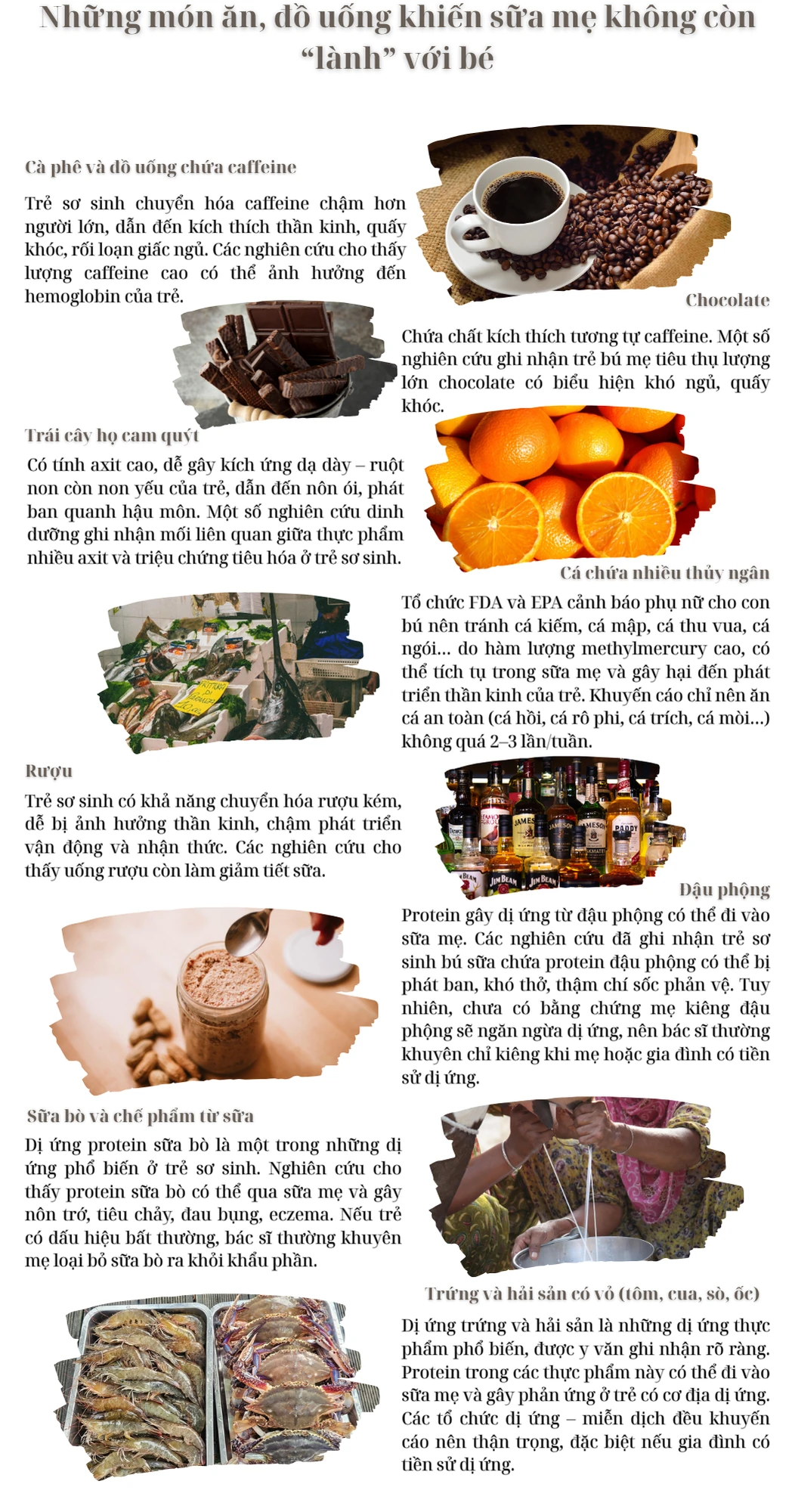 Những thực phẩm có thể khiến sữa mẹ không còn “lành” với bé