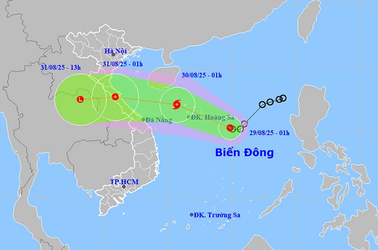 Thời tiết ngày 29/8: Áp thấp nhiệt đới gây gió mạnh trên Biển Đông