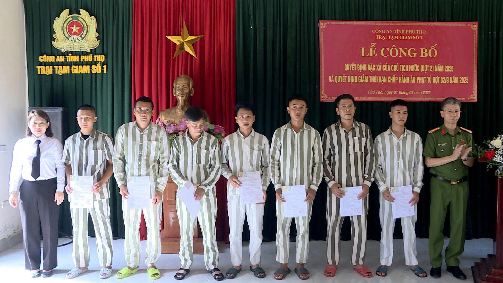 Đặc xá và giảm án cho phạm nhân tiến bộ tại Trại tạm giam số 1