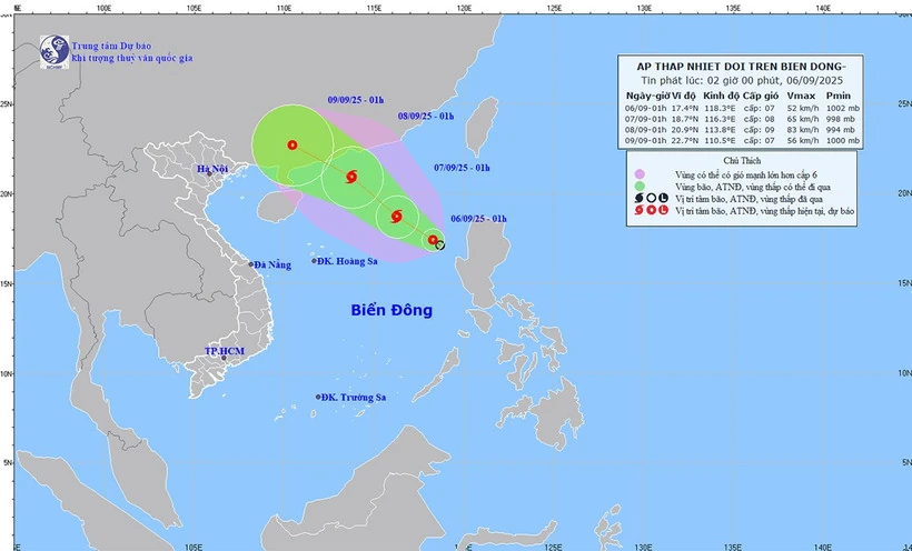 Tin áp thấp nhiệt đới trên Biển Đông có khả năng mạnh thành bão