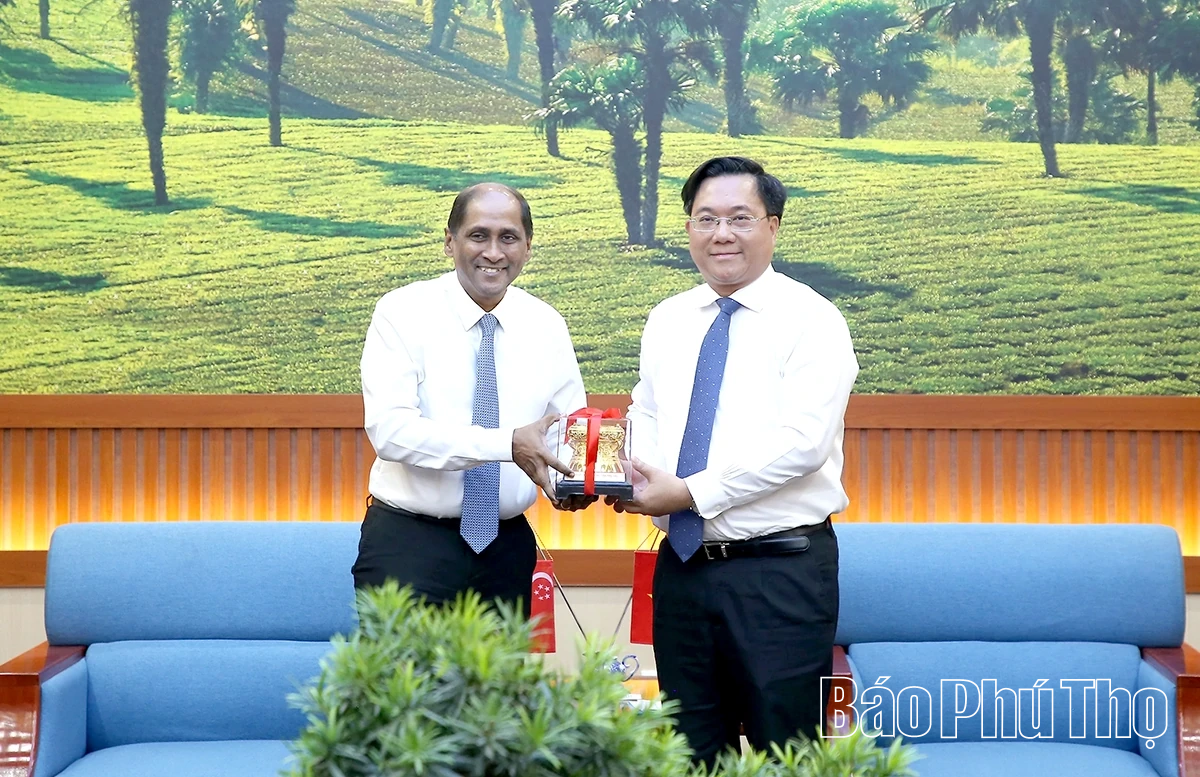 Chủ tịch UBND tỉnh Trần Duy Đông tiếp và làm việc với Đoàn Đại sứ Singapore tại Việt Nam