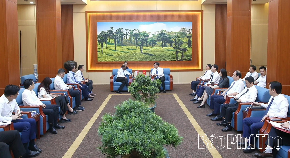 Chủ tịch UBND tỉnh Trần Duy Đông tiếp và làm việc với Đoàn Đại sứ Singapore tại Việt Nam