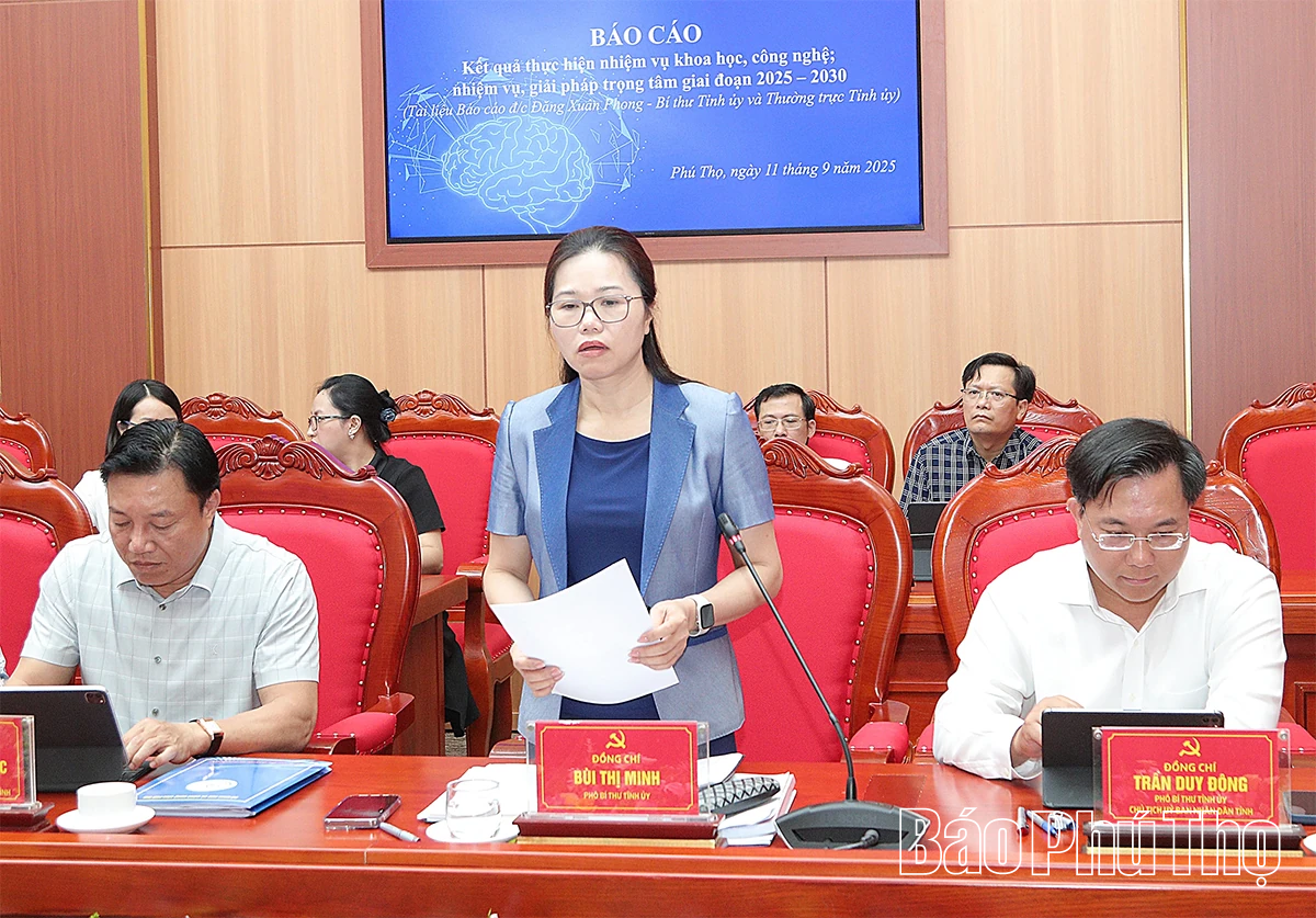 Thường trực Tỉnh ủy làm việc với Đảng ủy Sở Khoa học và Công nghệ