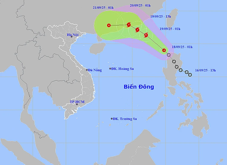 Thời tiết ngày 18/9: Áp thấp nhiệt đới tiến vào Biển Đông