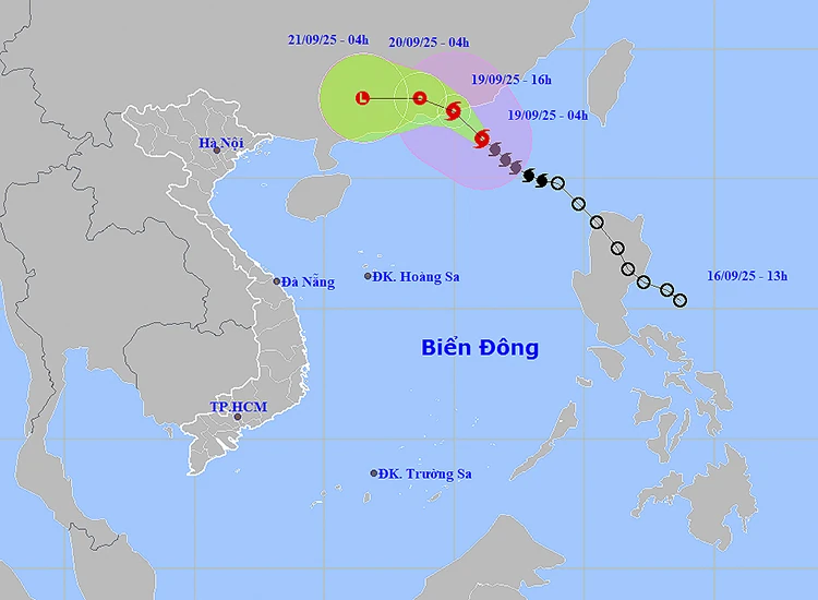 Thời tiết ngày 19/9: Bão số 8 di chuyển vào đất liền Quảng Đông (Trung Quốc)
