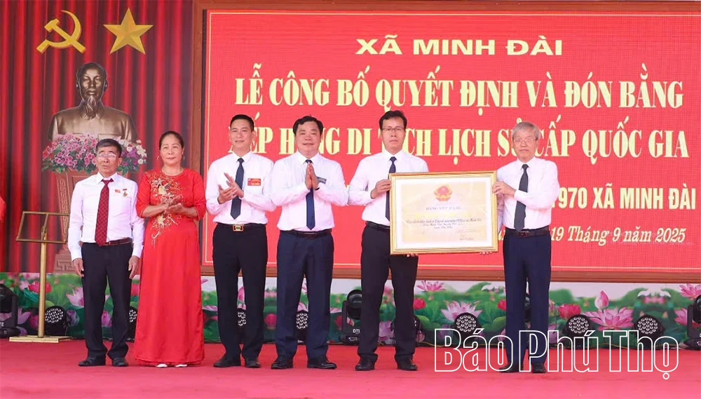 Công bố quyết định xếp hạng Di tích lịch sử cấp Quốc gia: Địa điểm Khu Kinh tế Thanh niên năm 1970 tại xã Minh Đài