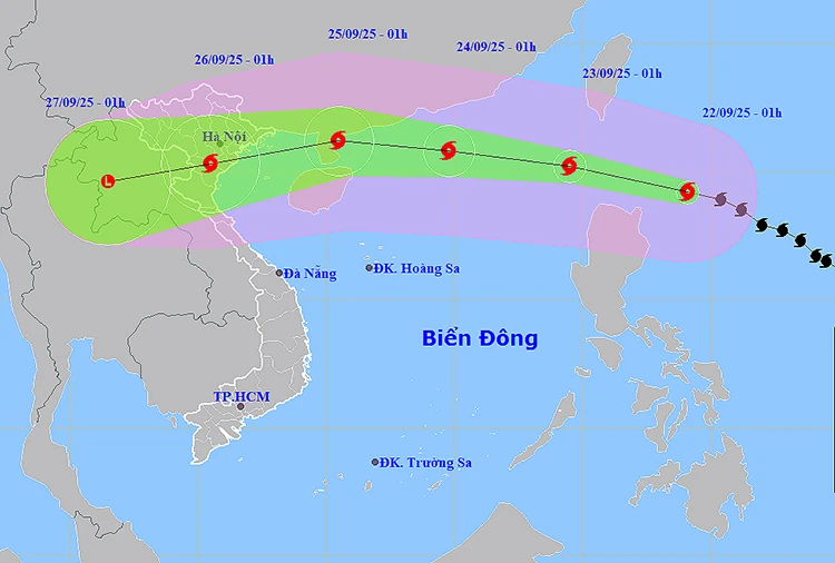 Thời tiết ngày 22/9: Siêu bão Ragasa mạnh cấp 16, giật trên cấp 17 tiến vào Biển Đông
