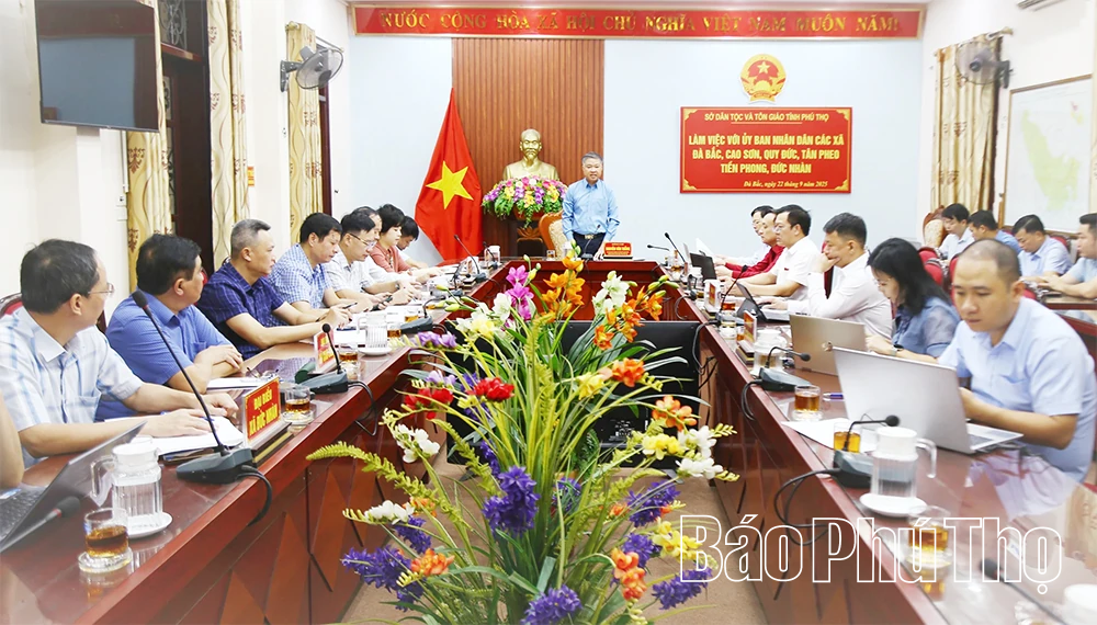 Sở Dân tộc và Tôn giáo làm việc với UBND các xã Đà Bắc, Cao Sơn, Quy Đức, Tân Pheo, Tiền Phong, Đức Nhàn