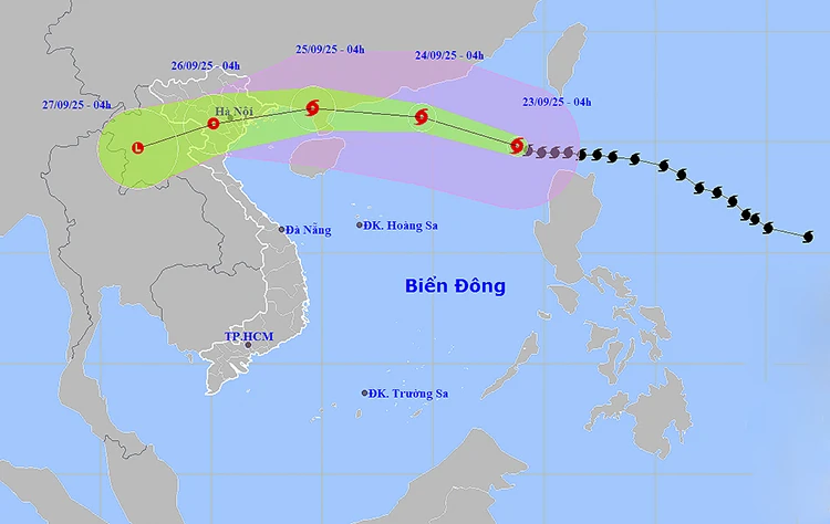 Thời tiết ngày 23/9: Siêu bão RAGASA tiến vào Bắc Biển Đông, gió giật trên cấp 17