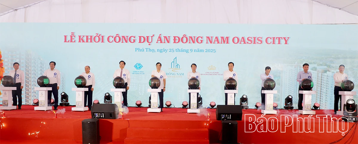 Khởi công Dự án Khu đô thị mới Đông Nam Oasis City chào mừng Đại hội đại biểu Đảng bộ tỉnh