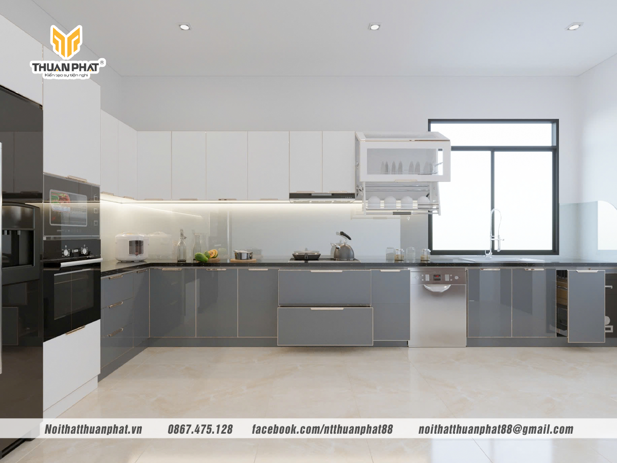 Top 5 mẫu tủ bếp inox cánh kính dẫn đầu xu hướng 2025 tại Nội Thất Thuận Phát